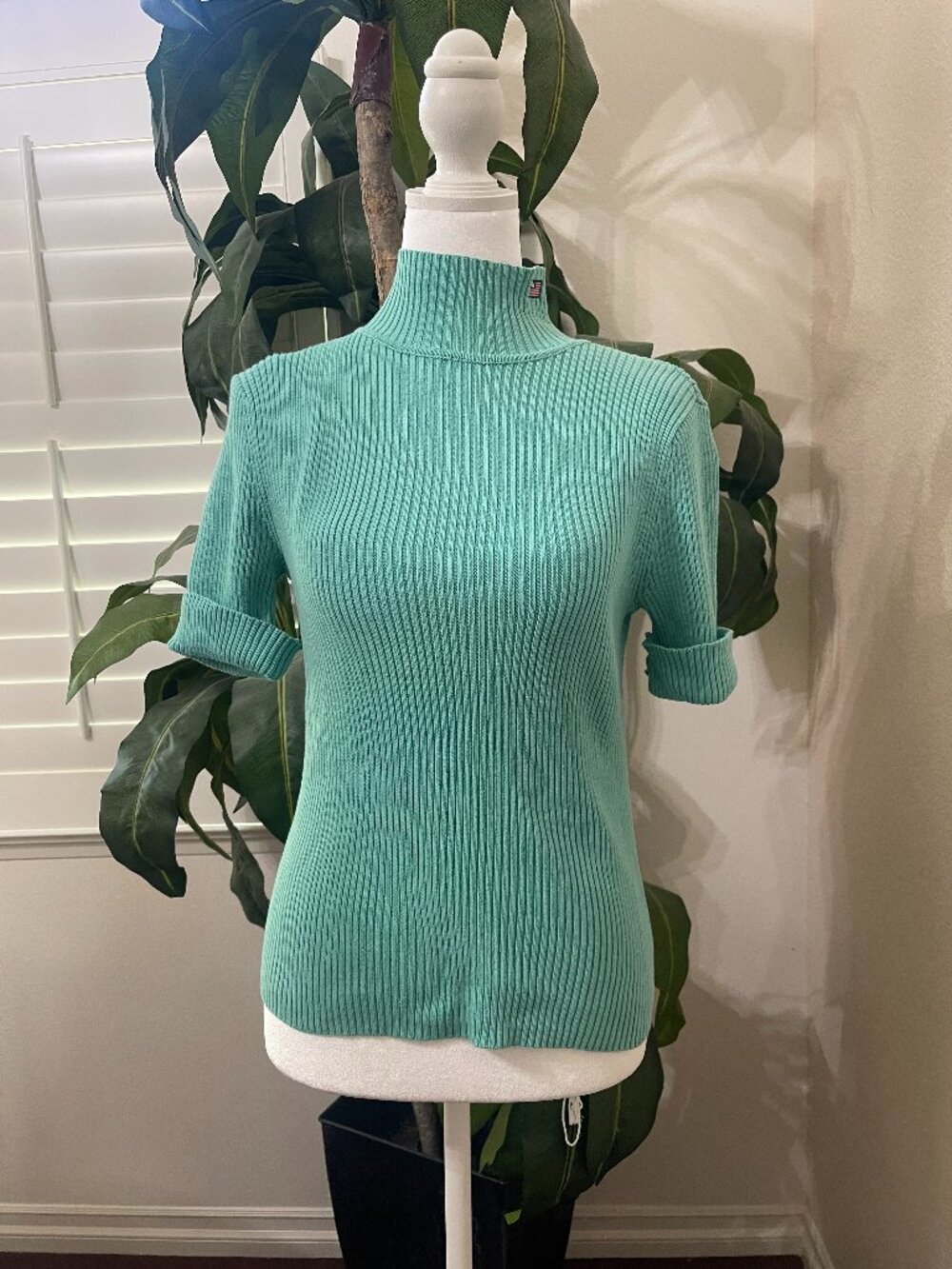 Vintage Y2K Polo Jeans Co Ralph Lauren Ribbed Mock Neck Top M